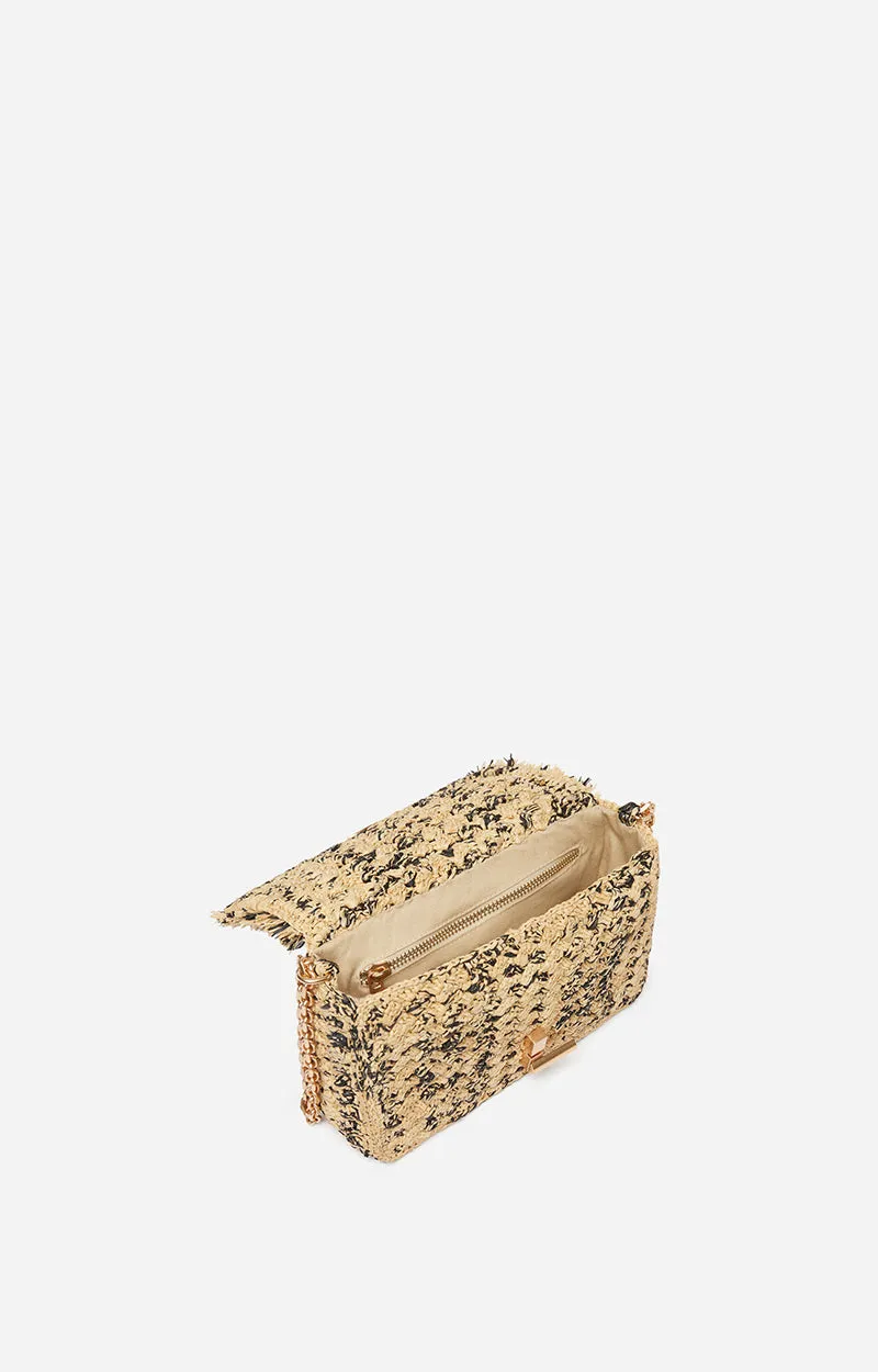 Raffia Small Moon Bag