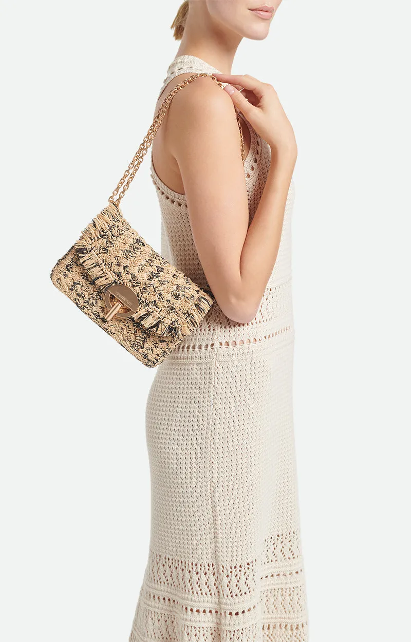 Raffia Small Moon Bag