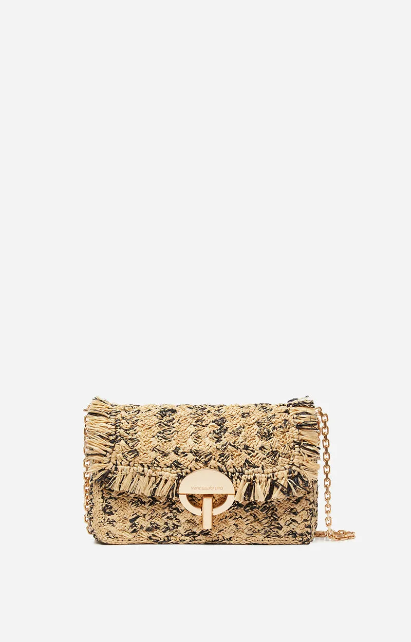 Raffia Small Moon Bag