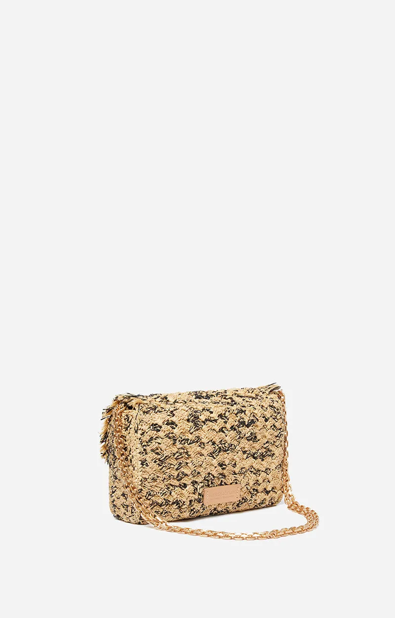 Raffia Small Moon Bag