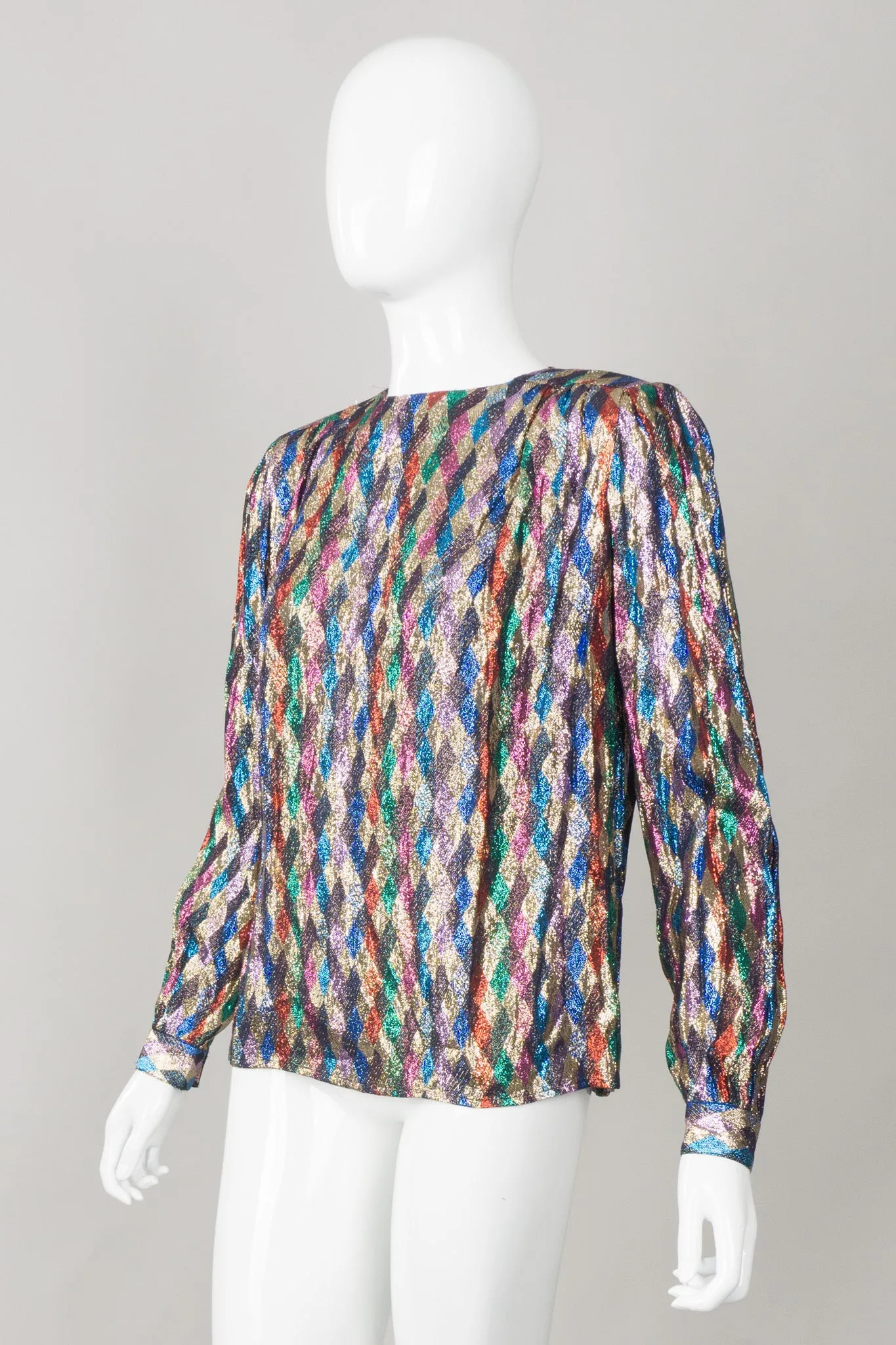 Rainbow Lamé Diamond Blouse