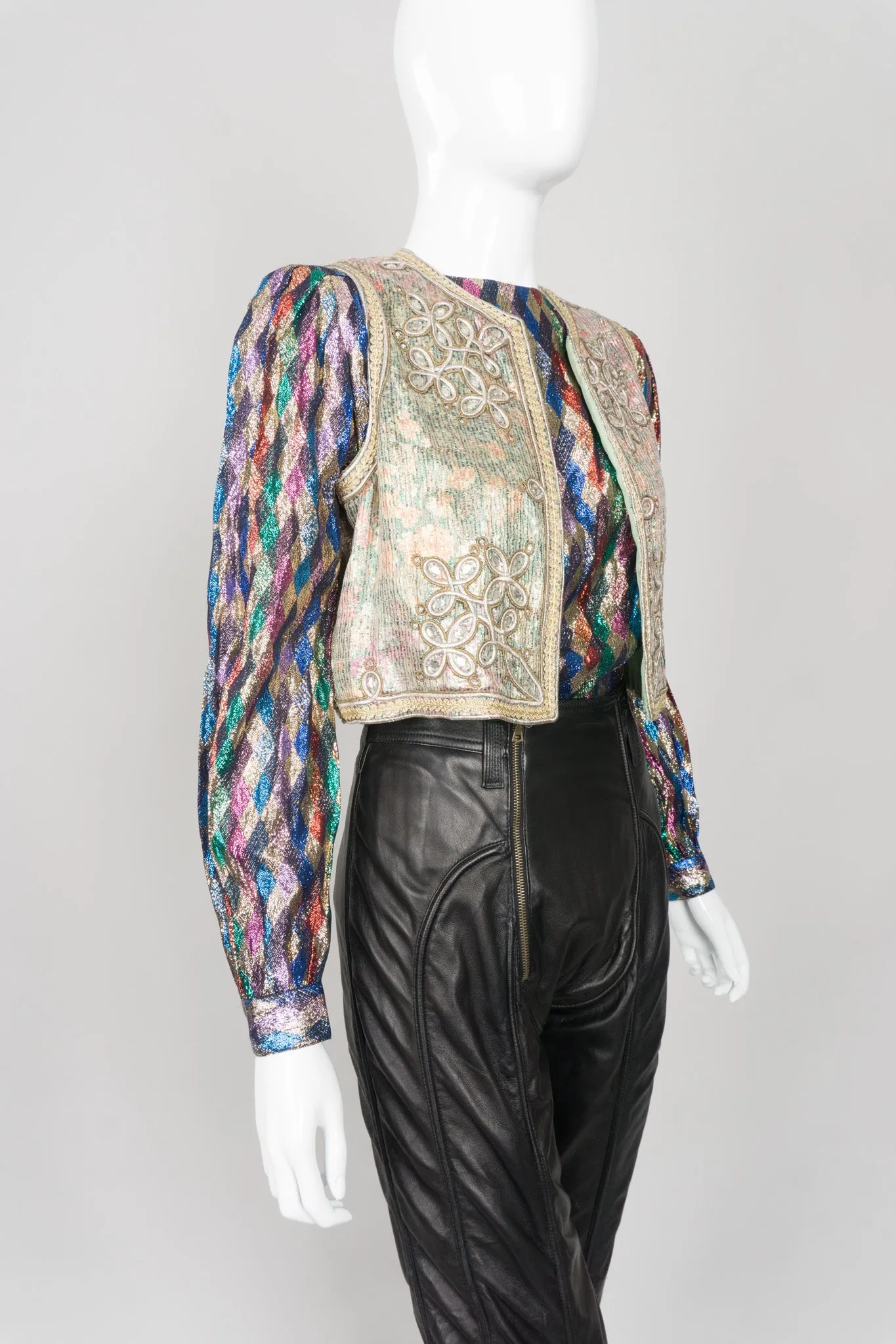 Rainbow Lamé Diamond Blouse