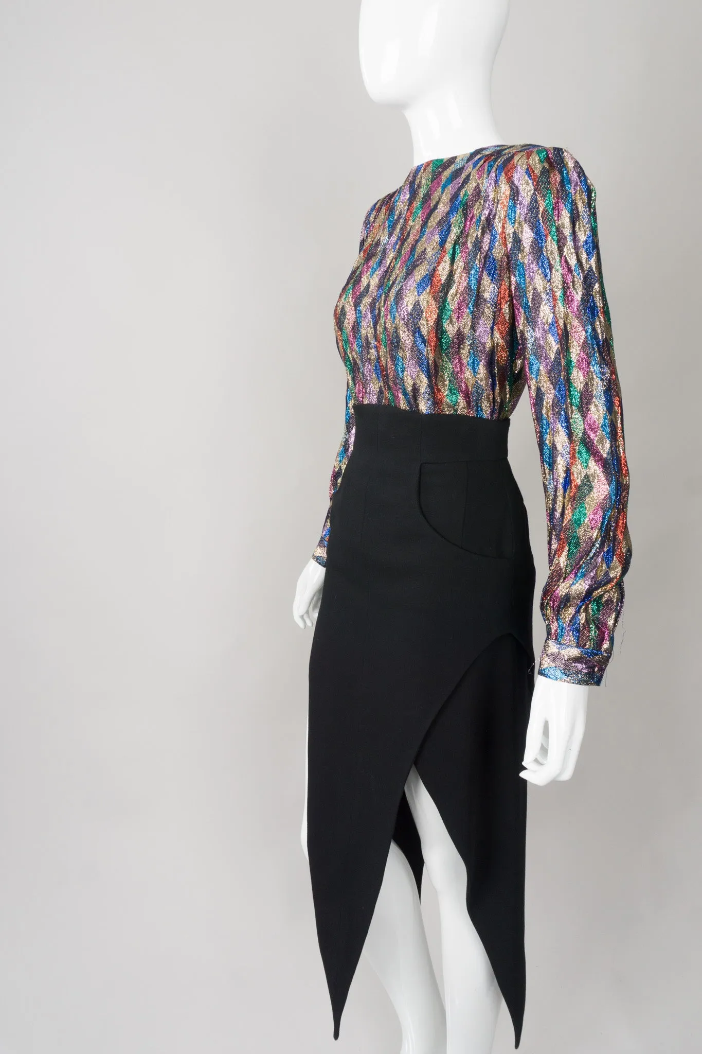 Rainbow Lamé Diamond Blouse