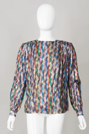Rainbow Lamé Diamond Blouse