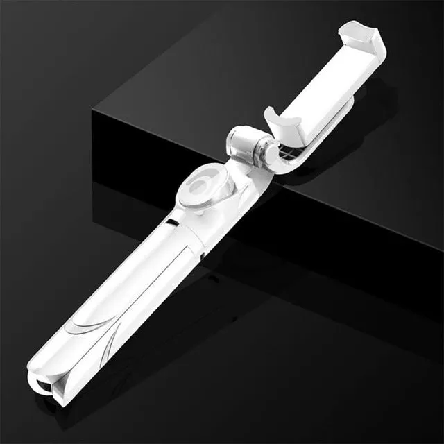 Selfie Stick with Tripod and Phone Holder Remote Controller Set for Smartphones Black and White