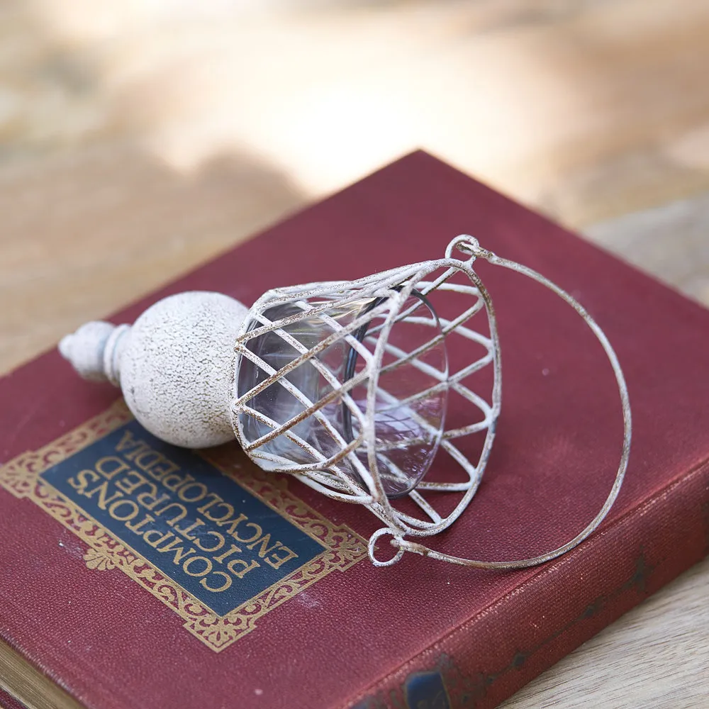 Set of 2 Rustic Hanging Wire Candle Holders