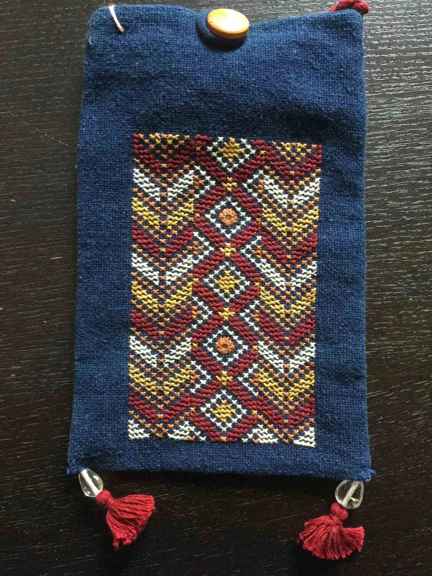 Shoulder Pouch with Tribal Embroidery