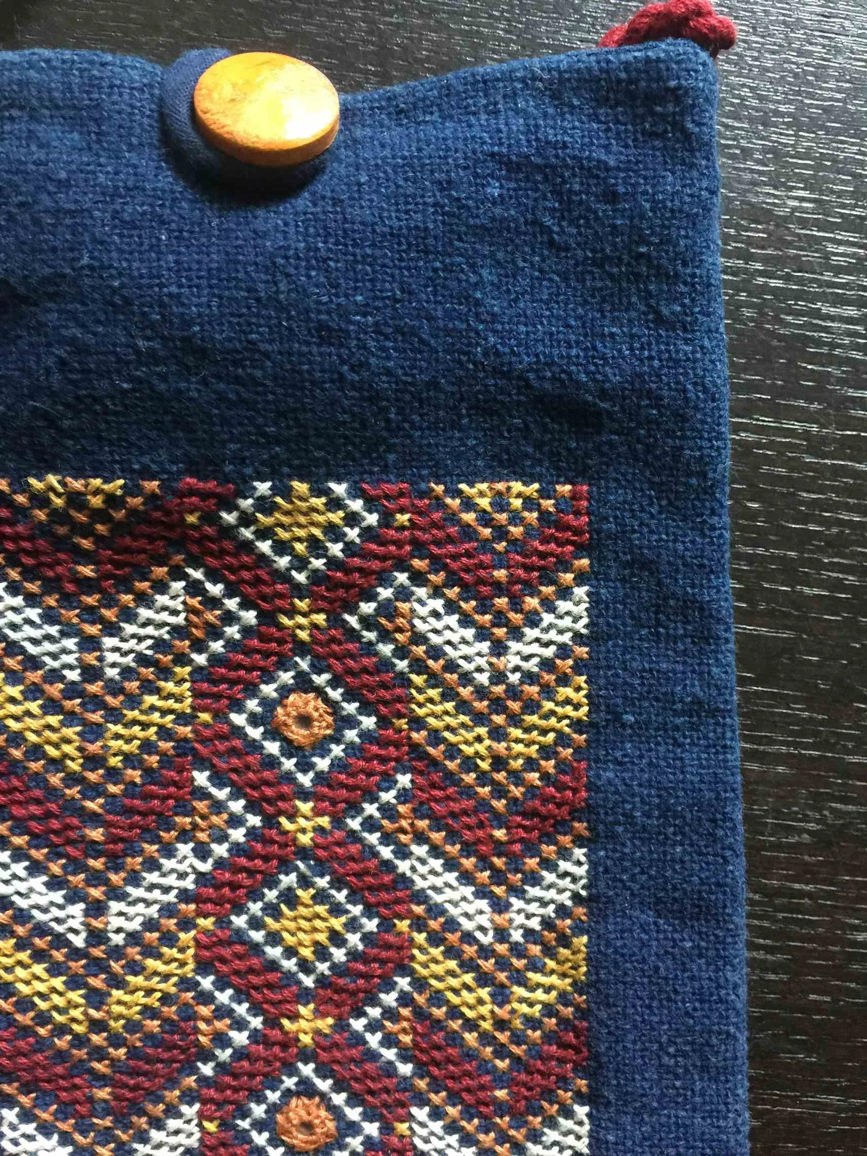 Shoulder Pouch with Tribal Embroidery