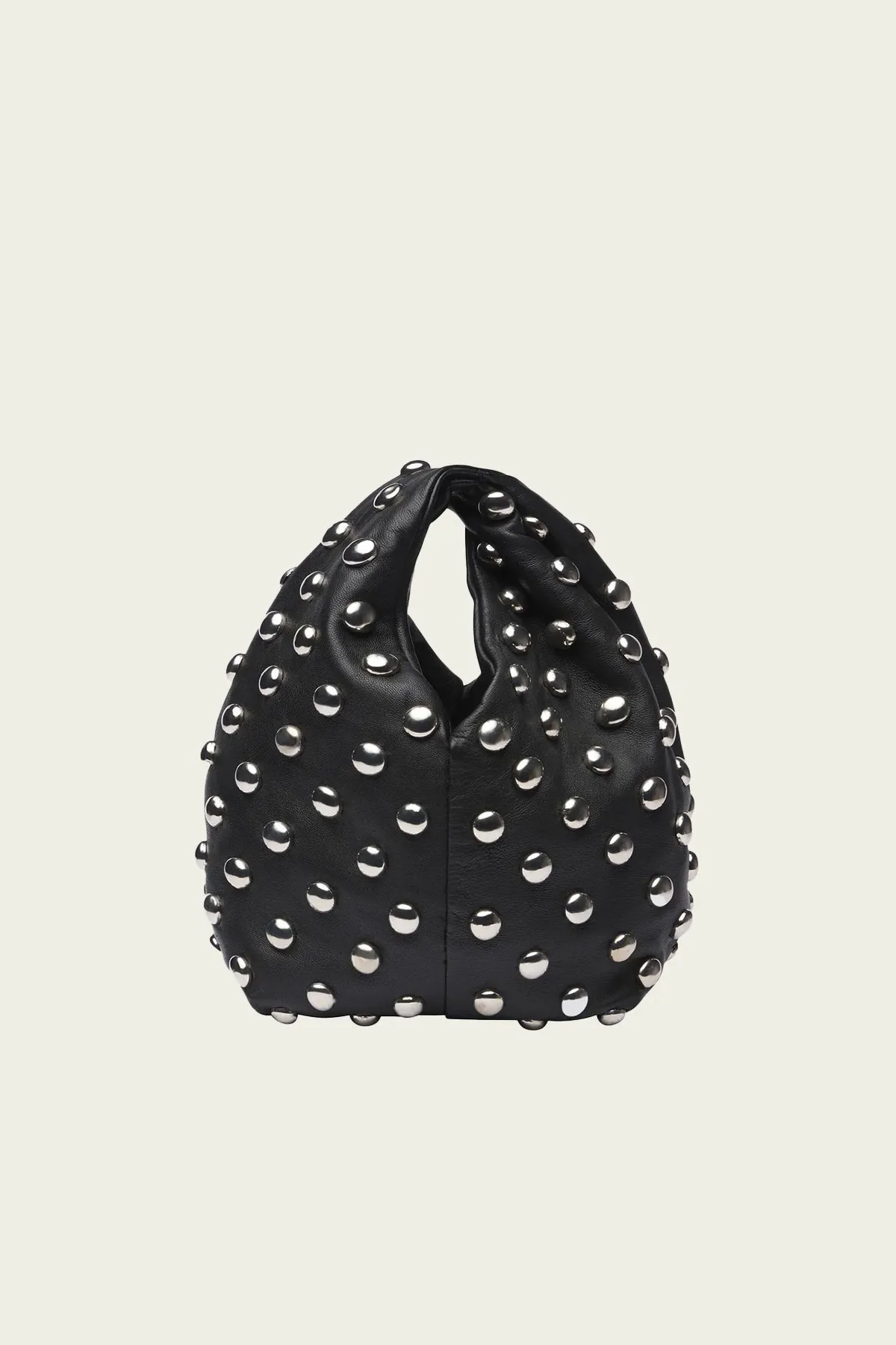 Simone Studded Leather Bag in Black Silver