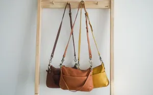 Small Cross body Leather Bag Mustard Yellow