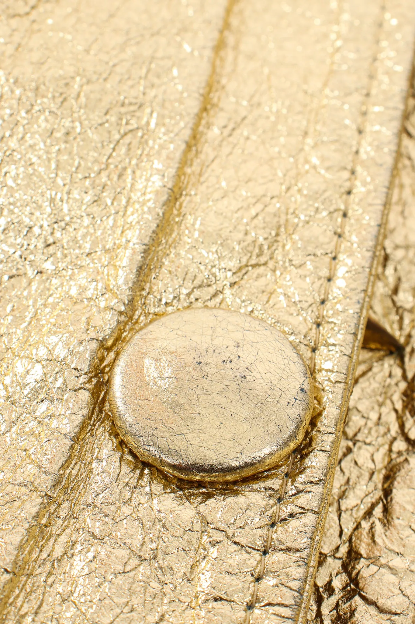 Studded Gold Leather Bomber Jacket