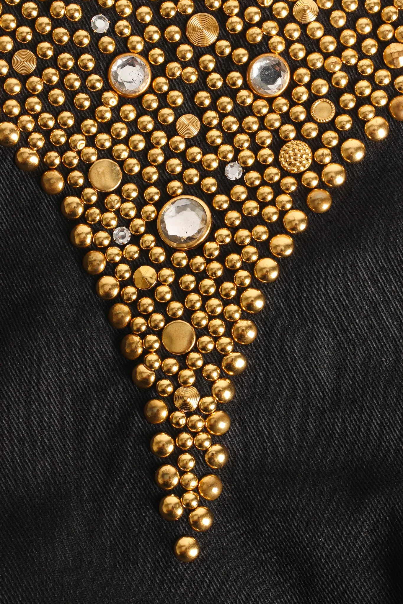 Studded Rhinestone Crop Denim Jacket