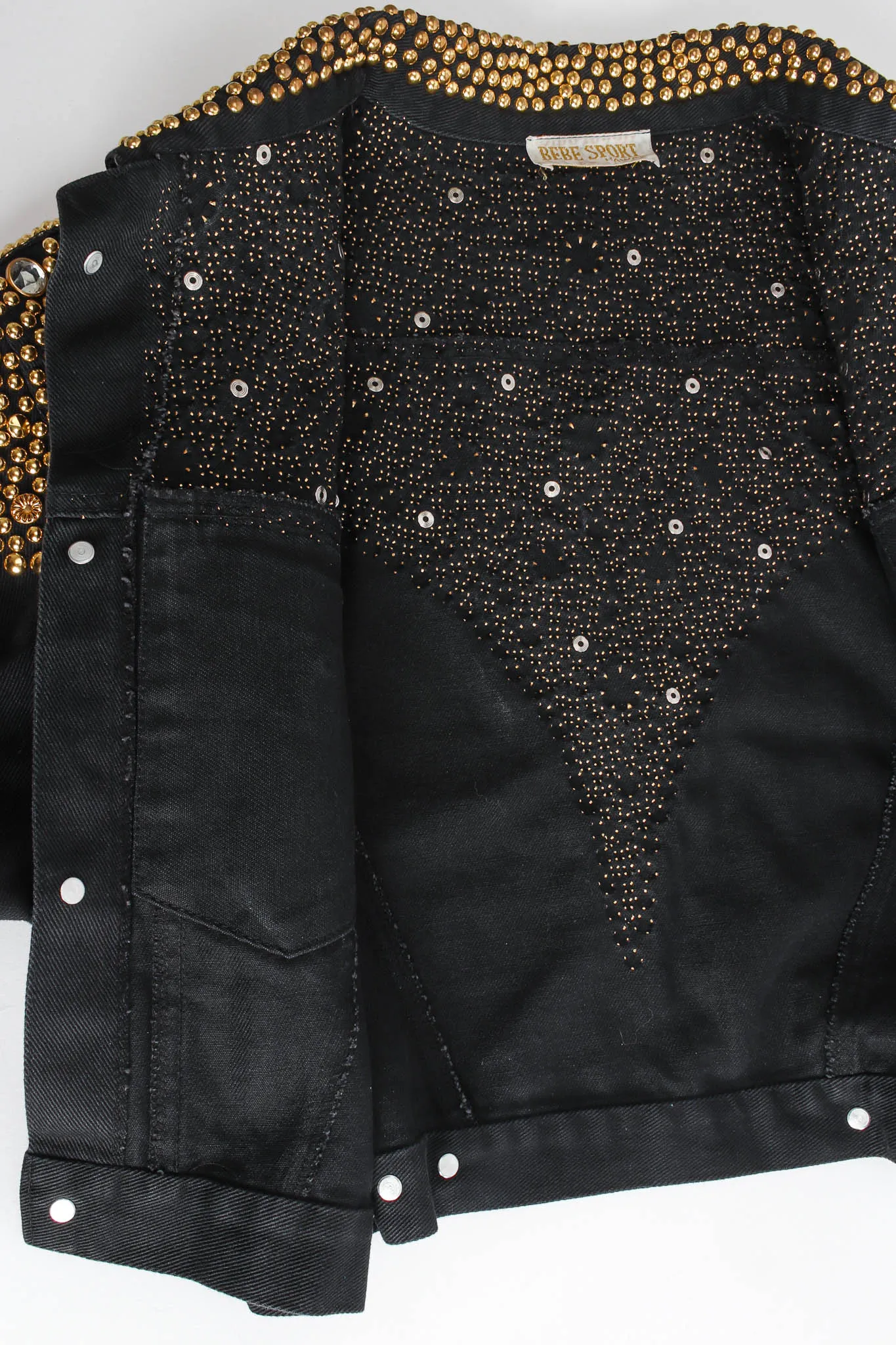 Studded Rhinestone Crop Denim Jacket