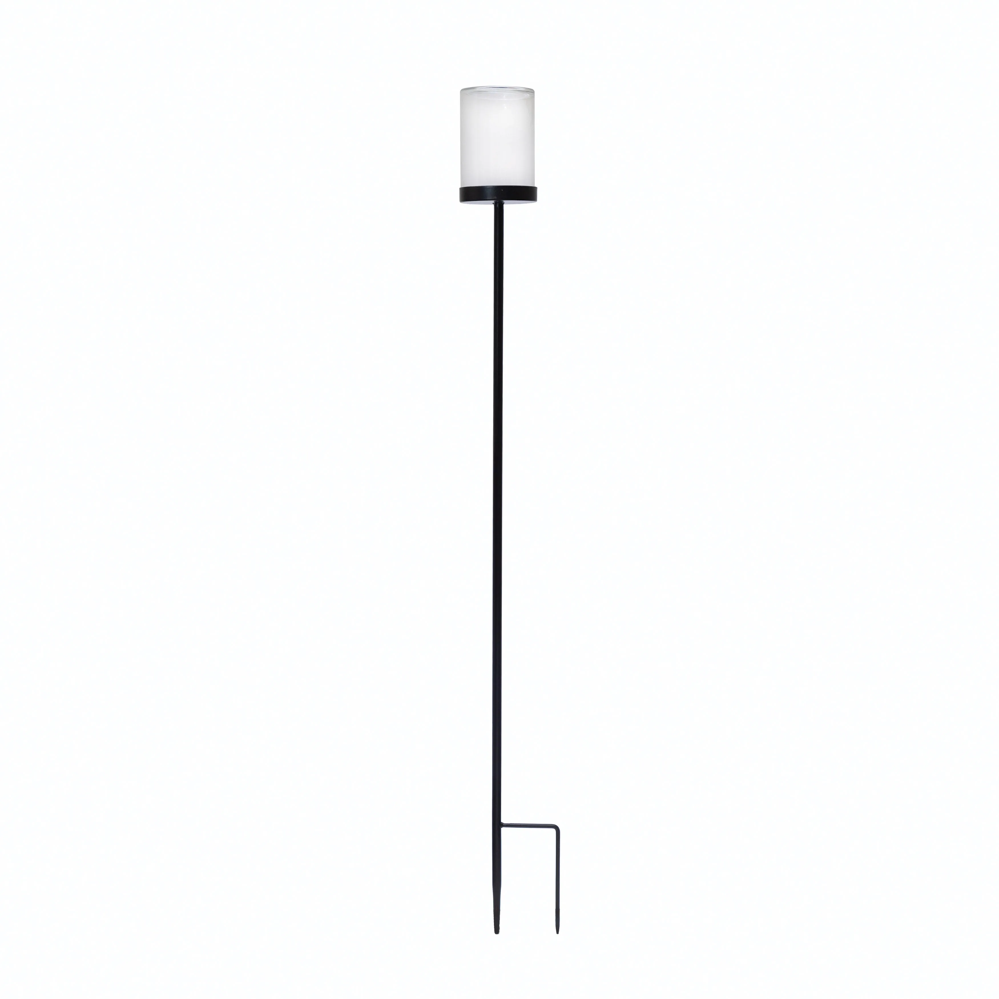 Tall outdoor iron candle holder yard stake