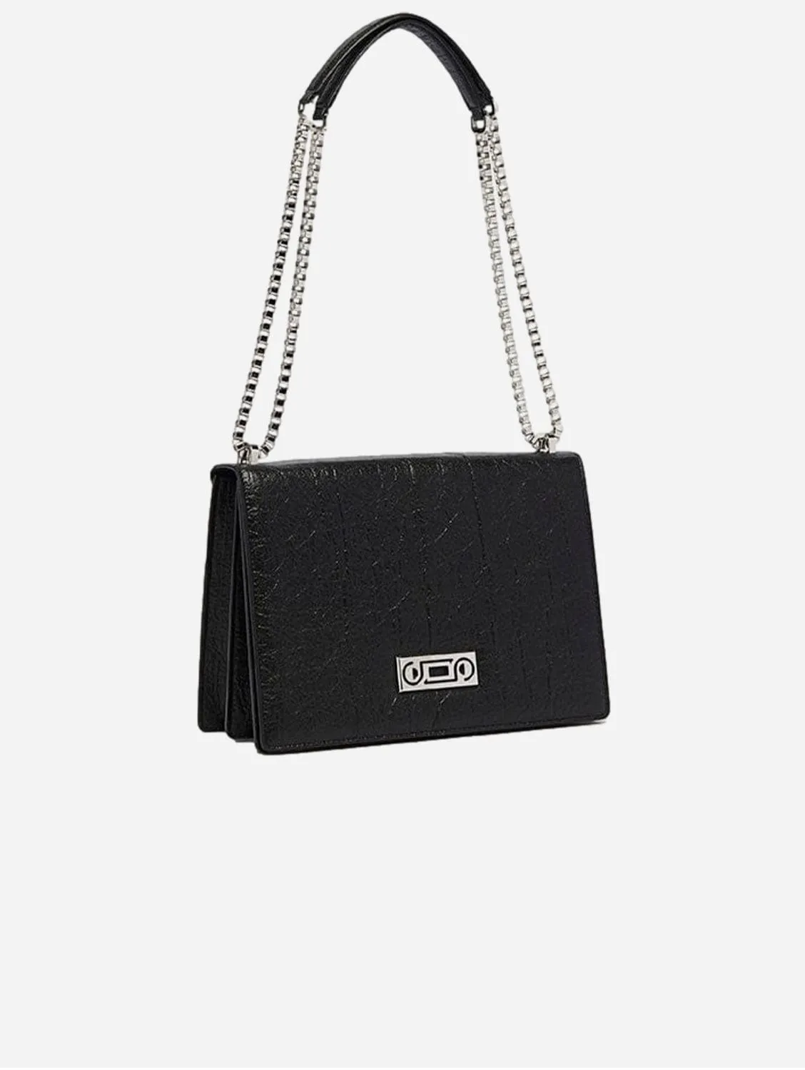 The Cristiana Pinatex® Vegan Shoulder Bag | Black Metallic