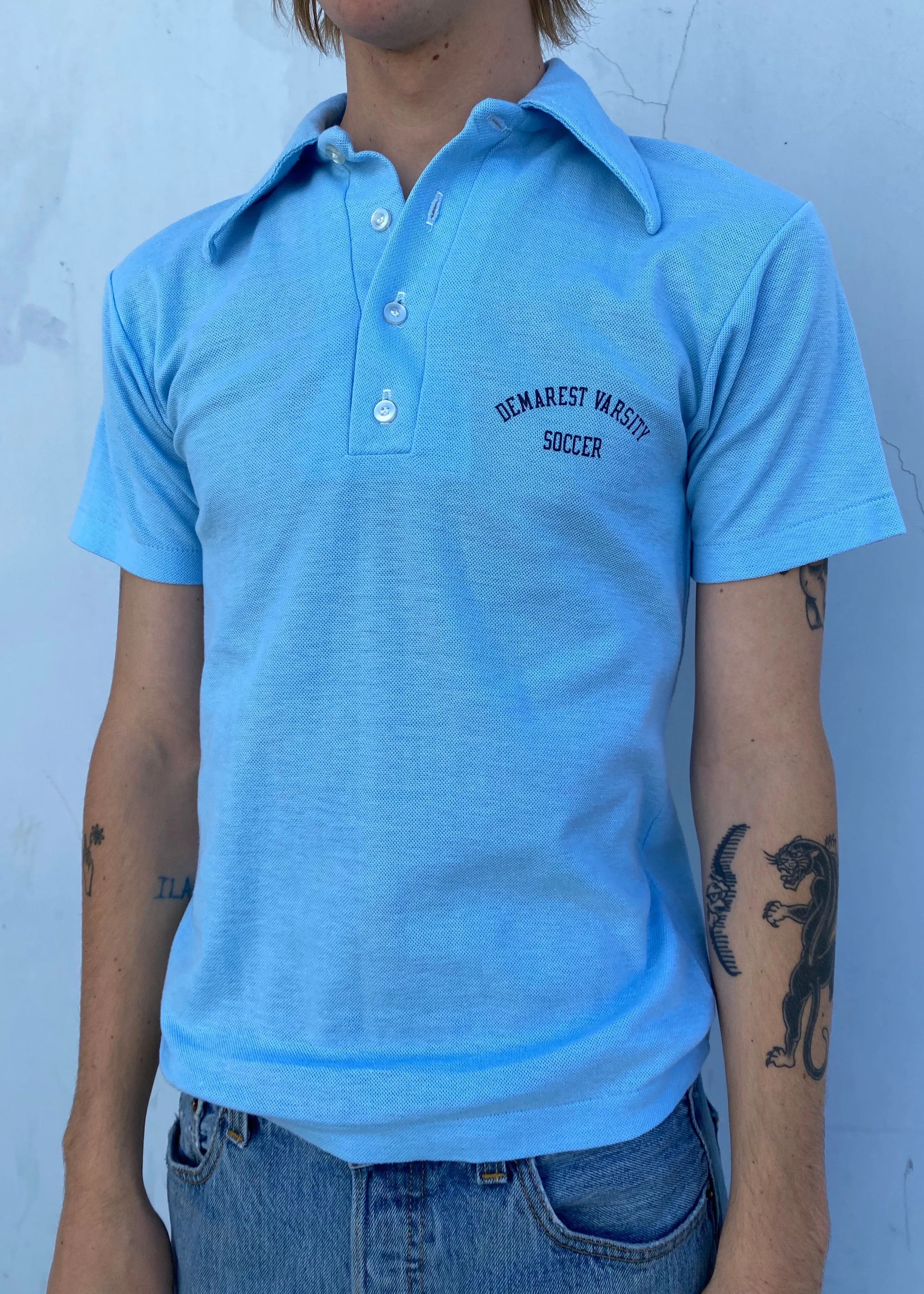 Vintage Demarest Varsity Soccer Polo Tee T1645