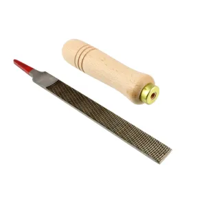 Wood Carving File, Flat, 16mm x 150mm, with Wooden Handle