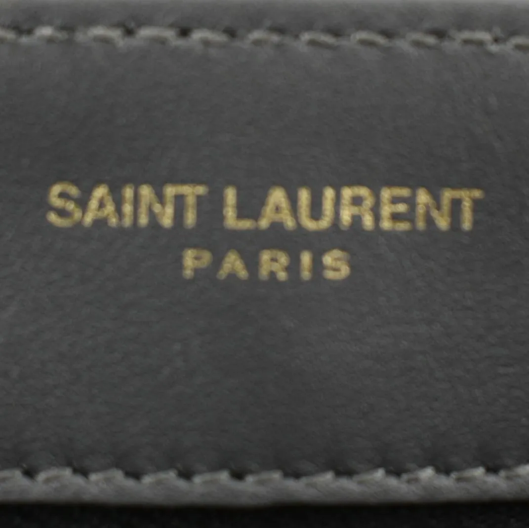 YVES SAINT LAURENT Loulou Toy Suede Crossbody Bag Gray